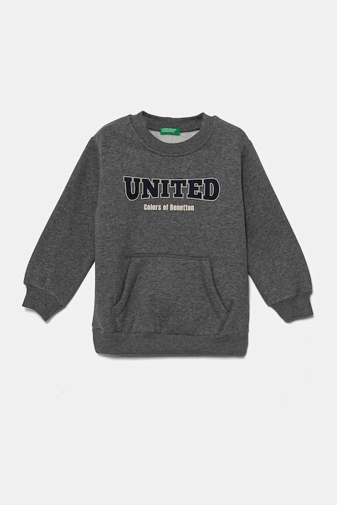 Dětská mikina United Colors of Benetton šedá barva, s potiskem, 3EB5G10G0
