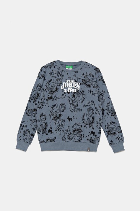 Dětská bavlněná mikina United Colors of Benetton modrá barva, vzorovaná, 3IIMC10MH