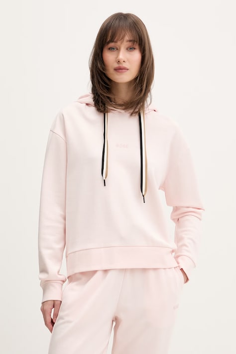BOSS loungewear pulover ženski CP Stripe Hoodie rožnat 50524760