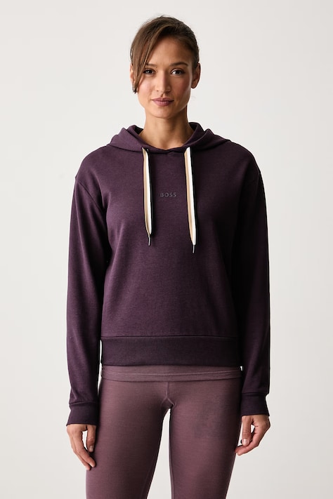 BOSS Μπλούζα lounge γυναικεία CP Stripe Hoodie μωβ 50524760