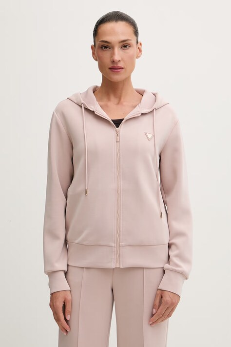 Guess bluza rozpinana damska OLYMPE różowa V4YQ06 KCAY2