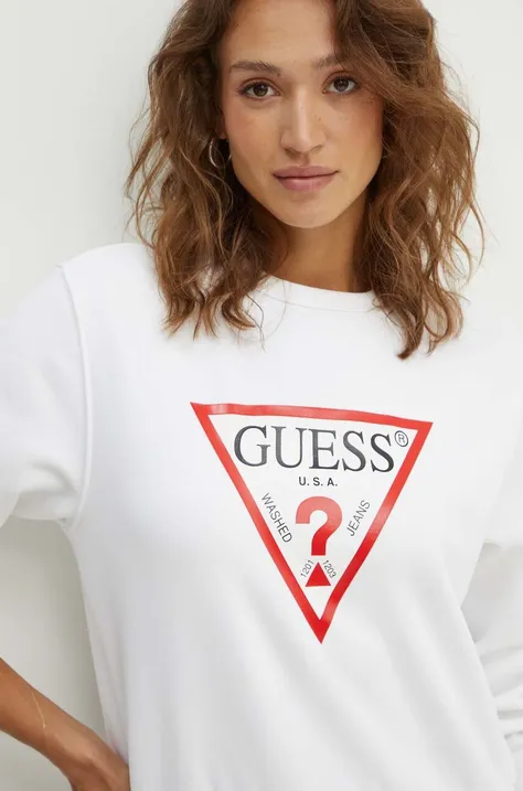Guess bluza damska kolor biały z nadrukiem W2YQ16 KBA11