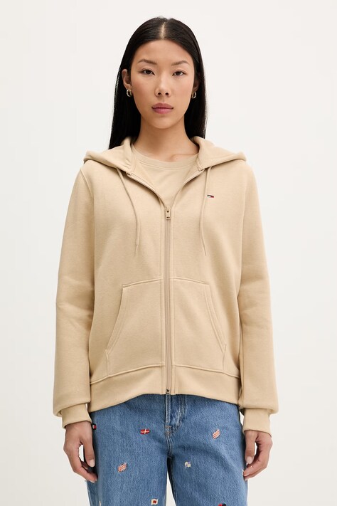Tommy Jeans Μπλούζα με κουμπιά γυναικεία μπεζ DW0DW19729