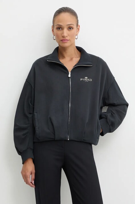 Pinko hanorac de bumbac femei, culoarea negru, neted, 104402 A27V