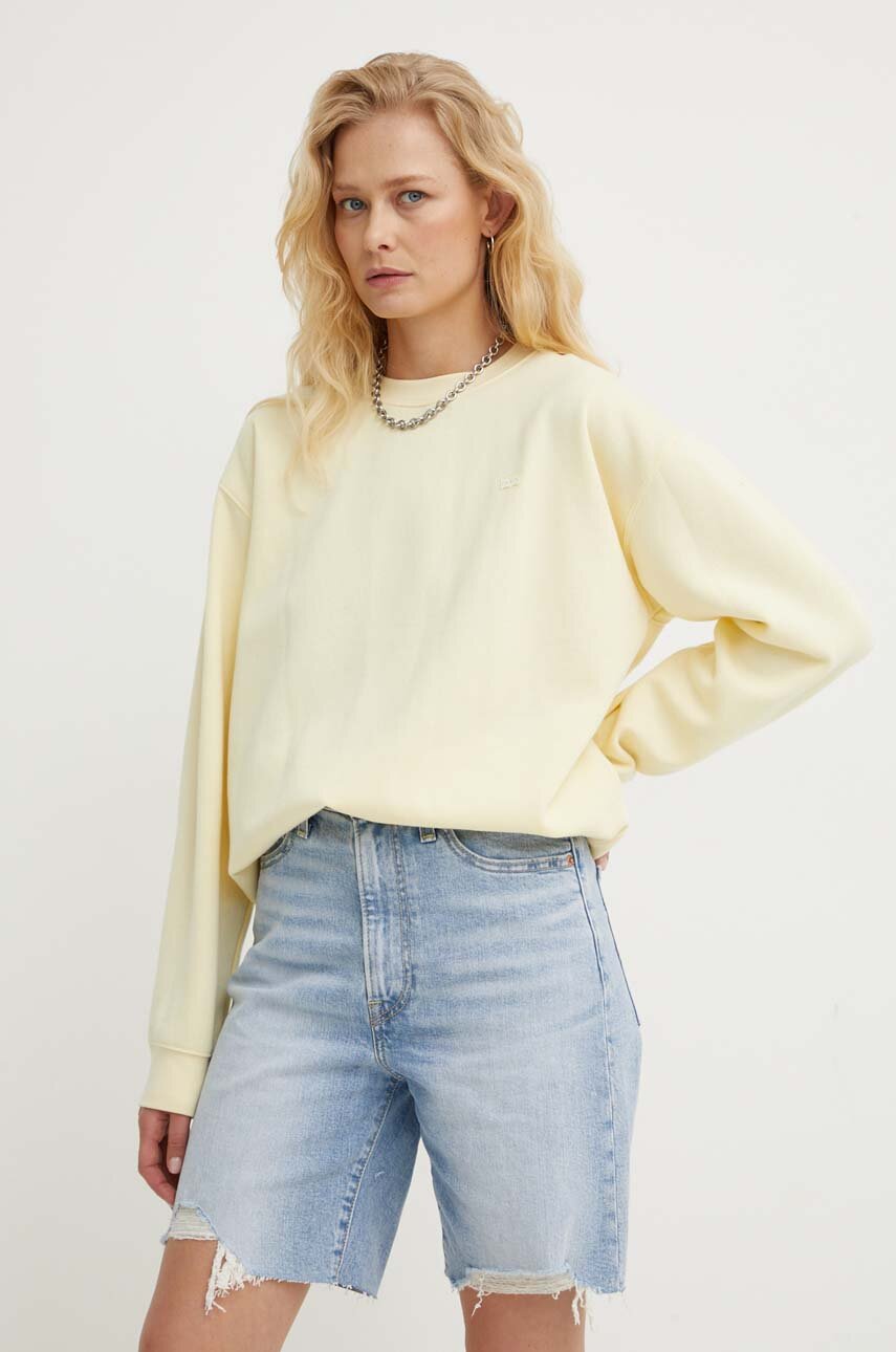 Levi's bluza femei, culoarea galben, neted, A5942
