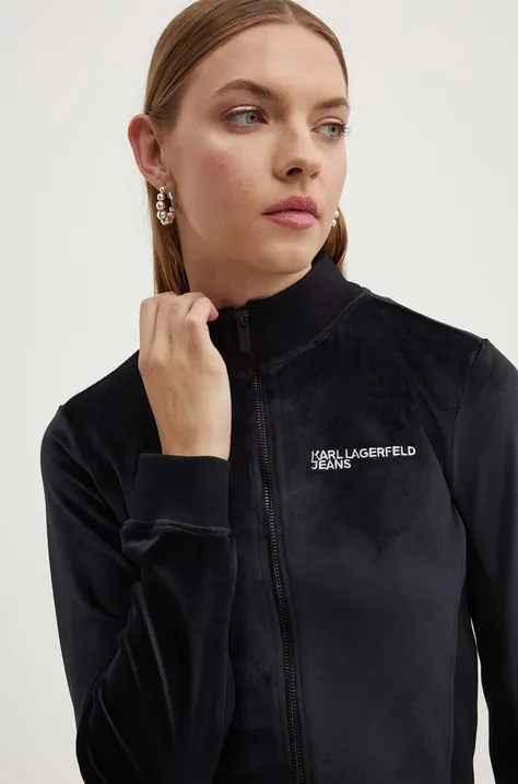 Кофта Karl Lagerfeld Jeans жіноча колір чорний однотонна 245J1804