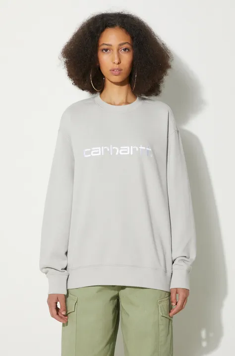 Carhartt WIP bluza Carhartt Sweat femei, culoarea gri, cu imprimeu, I033647.2AXXX