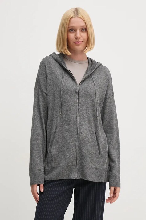 Шерстяной кардиган United Colors of Benetton цвет серый лёгкий 1035D5006