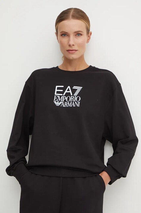 Кофта EA7 Emporio Armani женская цвет чёрный с принтом TJZCZ.6DTM11