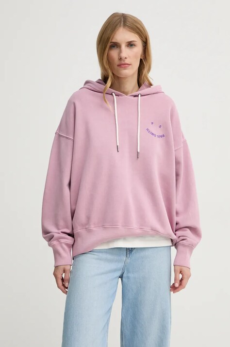 PS Paul Smith pamut melegítőfelső lila, női, nyomott mintás, kapucnis, W2R.226VE.N21169