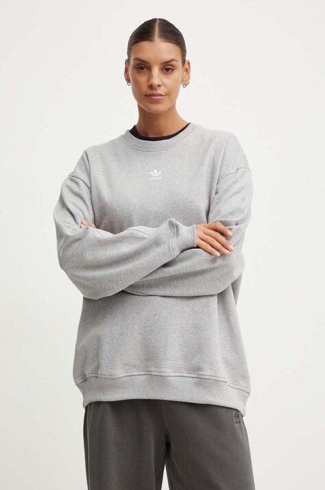 Бавовняна кофта adidas Originals жіноча колір сірий меланж IY9628