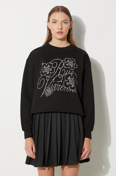 Kenzo cotton sweatshirt Constellation Emb Classic women's black color FE62SW1654MF.99J