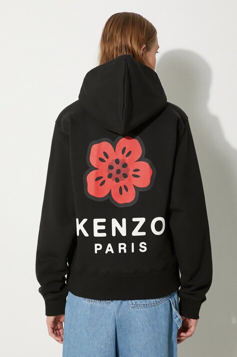 Kenzo sweatshirt Boke Placed women's black color hooded FE62SW1624MT.99J