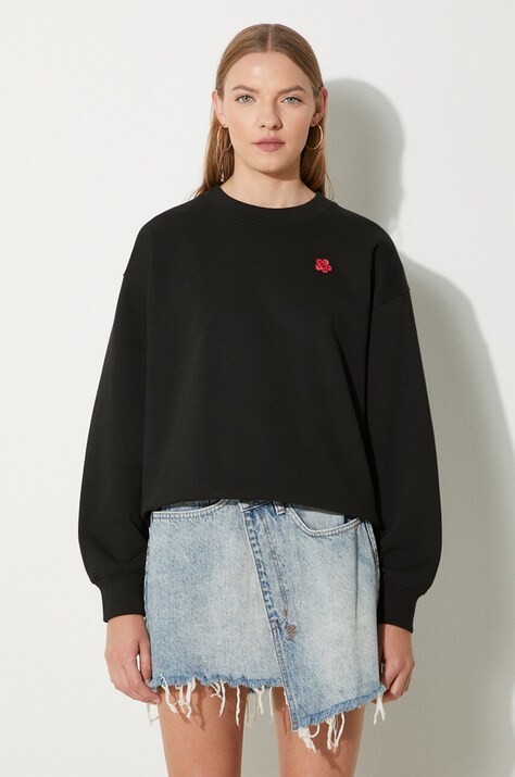 Kenzo cotton sweatshirt Boke Crest Classic women's black color FE62SW1614MF.99J