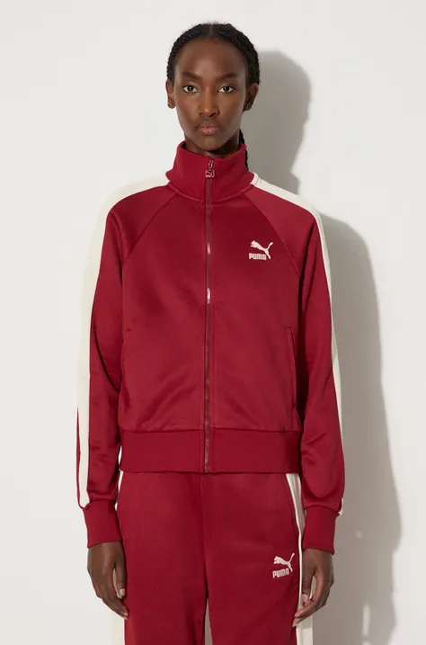 Puma sweatshirt Iconic T7 Track Jacket women's red color 627994