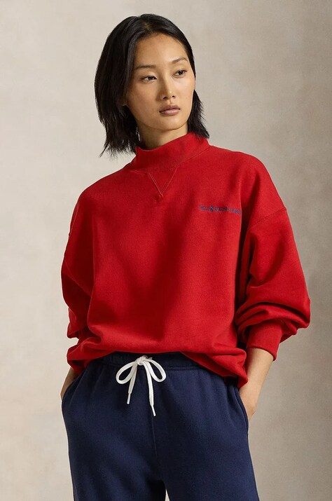 Polo Ralph Lauren bluza culoarea rosu, neted, 211947965
