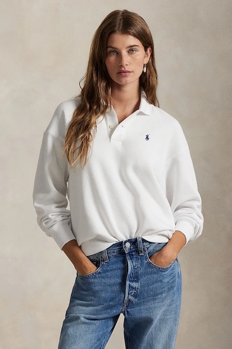 Polo Ralph Lauren bluza damska kolor biały gładka 211947966