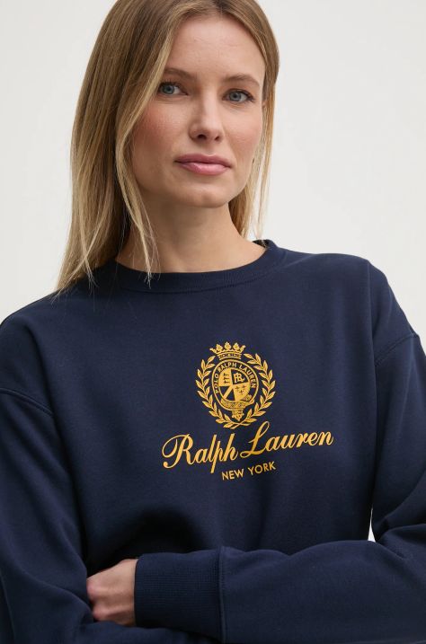 Polo Ralph Lauren bluza damska kolor granatowy z nadrukiem 211959888