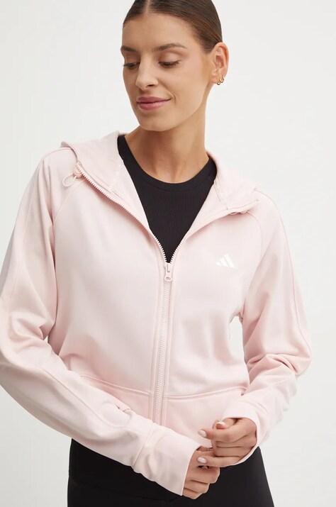 adidas Performance bluza treningowa Game and Go kolor różowy z kapturem gładka IX5067