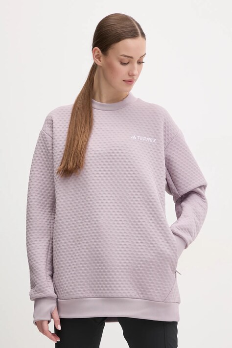 Sportovní mikina adidas TERREX růžová barva, IM8257