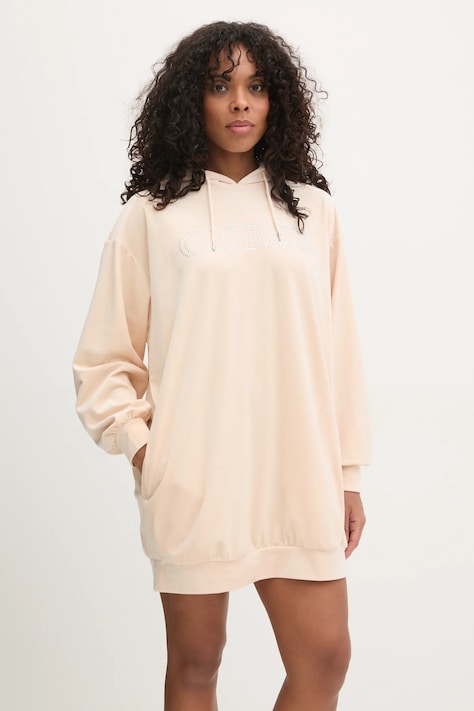 Šaty Guess COUTURE béžová barva, mini, oversize, V4BQ13 KBXI2