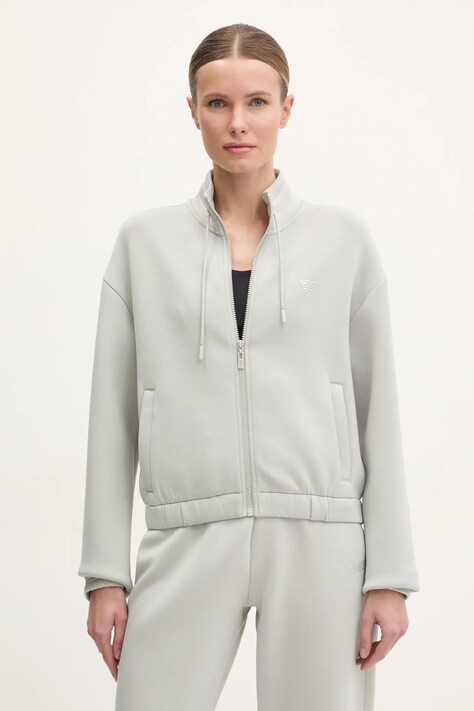 Guess bluza CECILIA femei, culoarea gri, cu imprimeu, V4BQ14 K7UW2