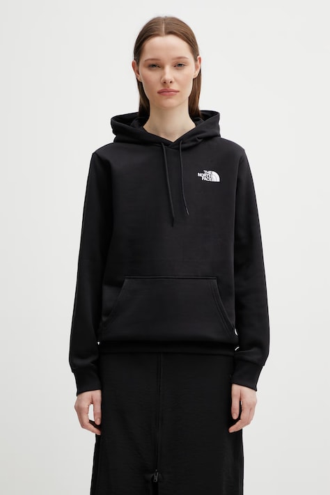 The North Face sweatshirt Simple Dome Hoodie women's black color hooded with a print NF0A89EYJK31
