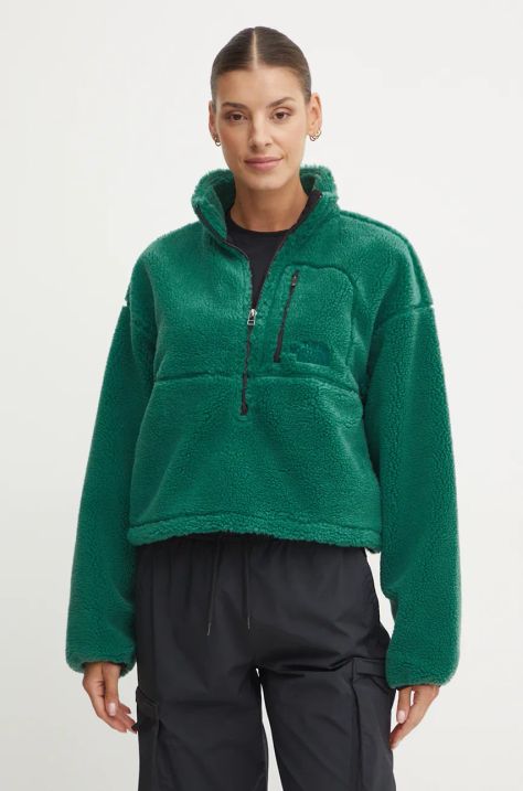 The North Face sweatshirt TNF Extreme Pile women's green color smooth NF0A88ZCS9W1