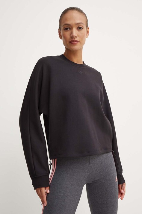 adidas Originals bluza femei, culoarea negru, cu imprimeu, IW5507