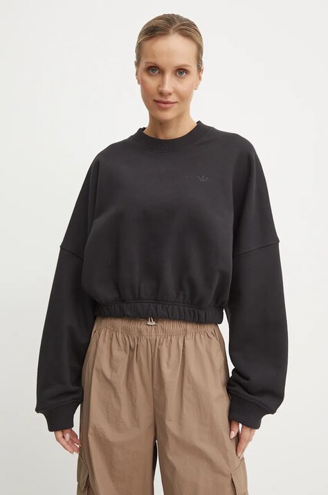 adidas Originals hanorac de bumbac femei, culoarea negru, neted, IW5752