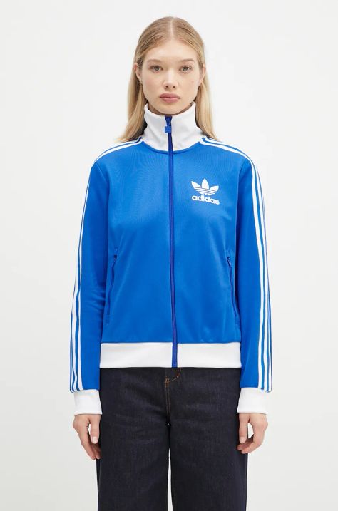 Суичър adidas Originals Beckenbauer Tracktop в синьо с принт IY2223