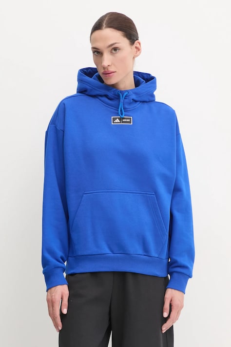 adidas bluza x Moon Boot damska kolor niebieski z kapturem gładka IY8045