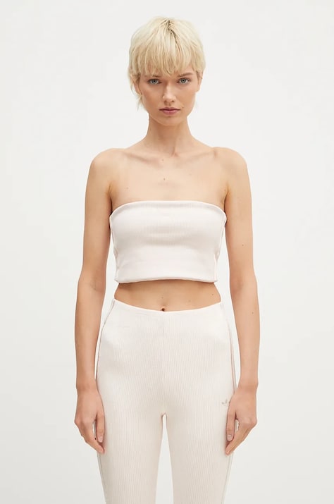 adidas Originals top Femme Galore Rib Tube Top pink color JN3025