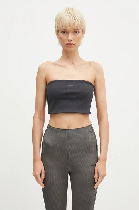 Top adidas Originals Femme Galore Rib Tube Top černá barva, JN3026