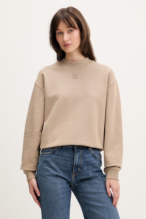 HUGO кофта жіноча бавовняна Daxandria бежева 50527463