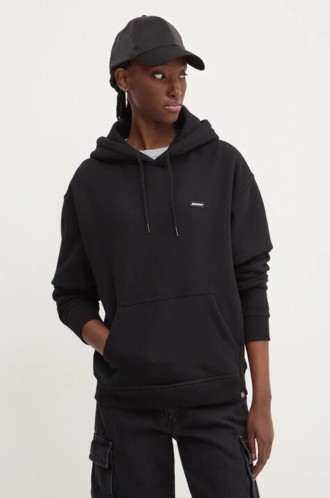 Dickies bluza CLANCY femei, culoarea negru, cu glugă, neted, DK0A4Z2W