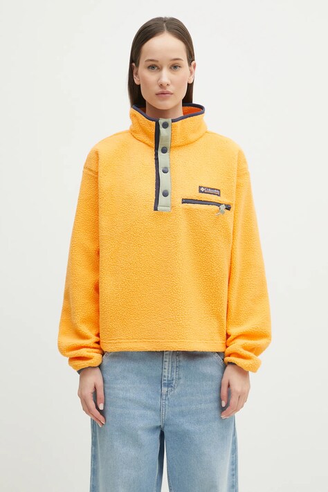 Športová mikina Columbia Helvetia šedá farba, s nášivkou, 2092231