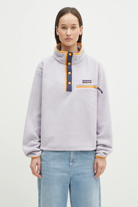 Sportska dukserica Columbia Helvetia boja: ljubičasta, bez uzorka, 2092231