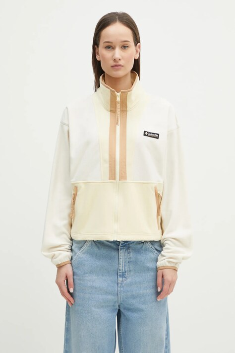 Поларен суичър Columbia Backbowl II FZ Fleece в черно с десен 2092163