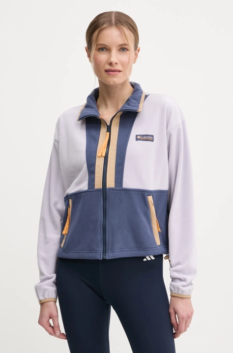 Fleecová mikina Columbia Backbowl II FZ Fleece fialová farba, vzorovaná, 2092163