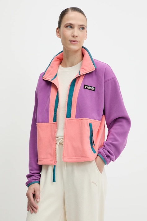 Fleecová mikina Columbia Backbowl II FZ Fleece fialová barva, 2092163
