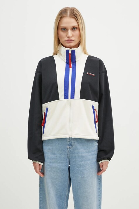 Fleecová mikina Columbia Backbowl II FZ Fleece čierna farba, vzorovaná, 2092163