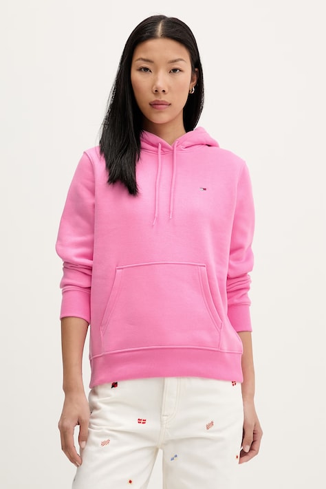 Tommy Jeans melegítőfelső női pamuttal rózsaszín DW0DW19958