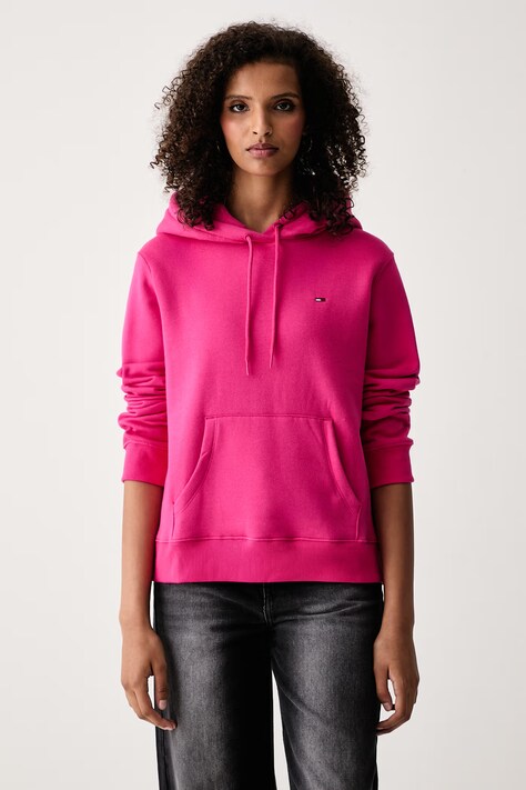 Tommy Jeans Pulover ženski z bombažem roza DW0DW19958