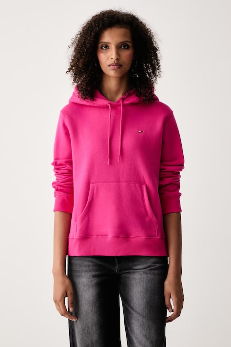 Tommy Jeans Pulover ženski z bombažem roza DW0DW19958
