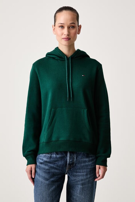 Tommy Jeans Bluza damska z bawełną zielona DW0DW19958