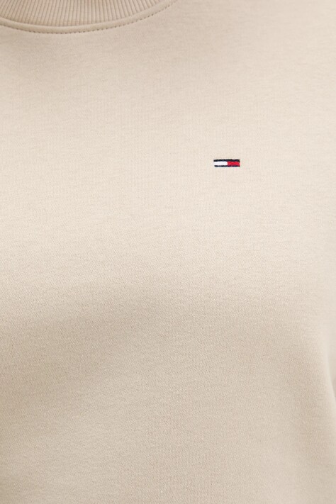 Tommy Jeans bluza damska kolor beżowy gładka DW0DW19959