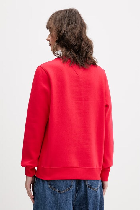 Tommy Jeans bluza damska z bawełny czerwona DW0DW19959