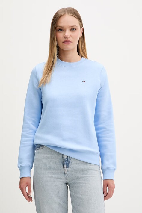 Tommy Jeans bluza damska z bawełny niebieska DW0DW19959