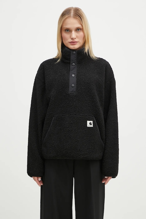 Dukserica od flisa Carhartt WIP Elliot High Neck Liner boja: crna, bez uzorka, I032241.00EXX